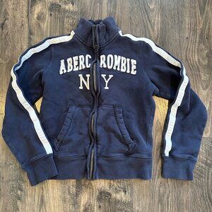 Vintage Youth abercrombie Full Zip Thick Sweatshirt Jacket, Blue, Size L Large